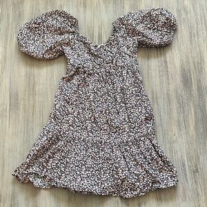 Billabong Floral Print Puff Sleeve Dress